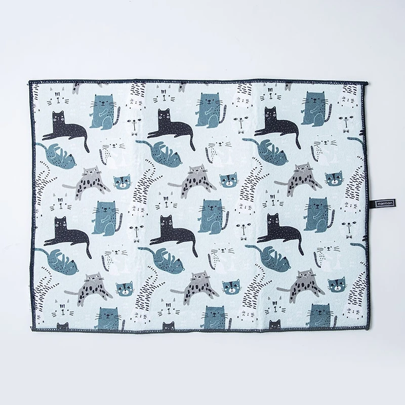 Harman Printed 'Cats' Microfibre Dish Drying Mat