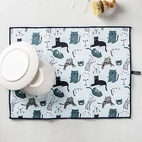 Harman Printed 'Cats' Microfibre Dish Drying Mat