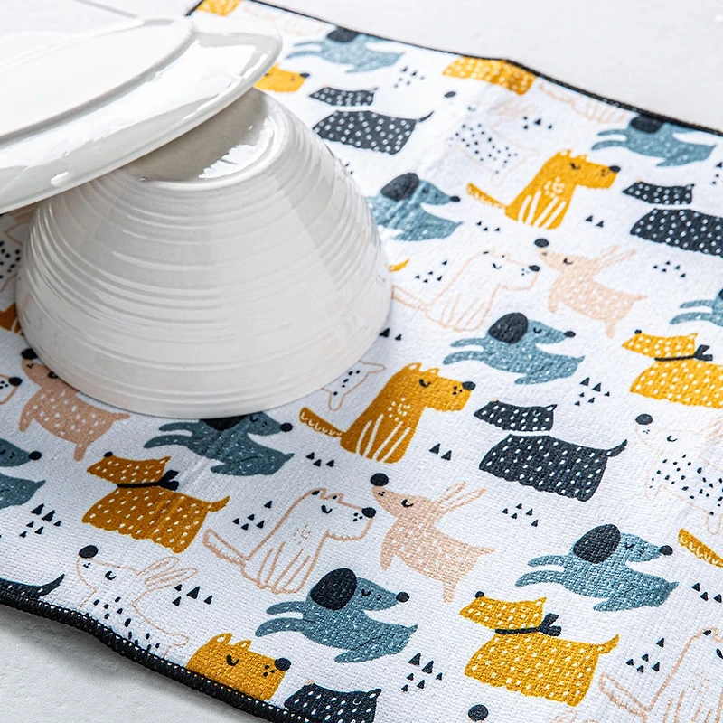 Harman Printed 'Dogs' Microfibre Dish Drying Mat