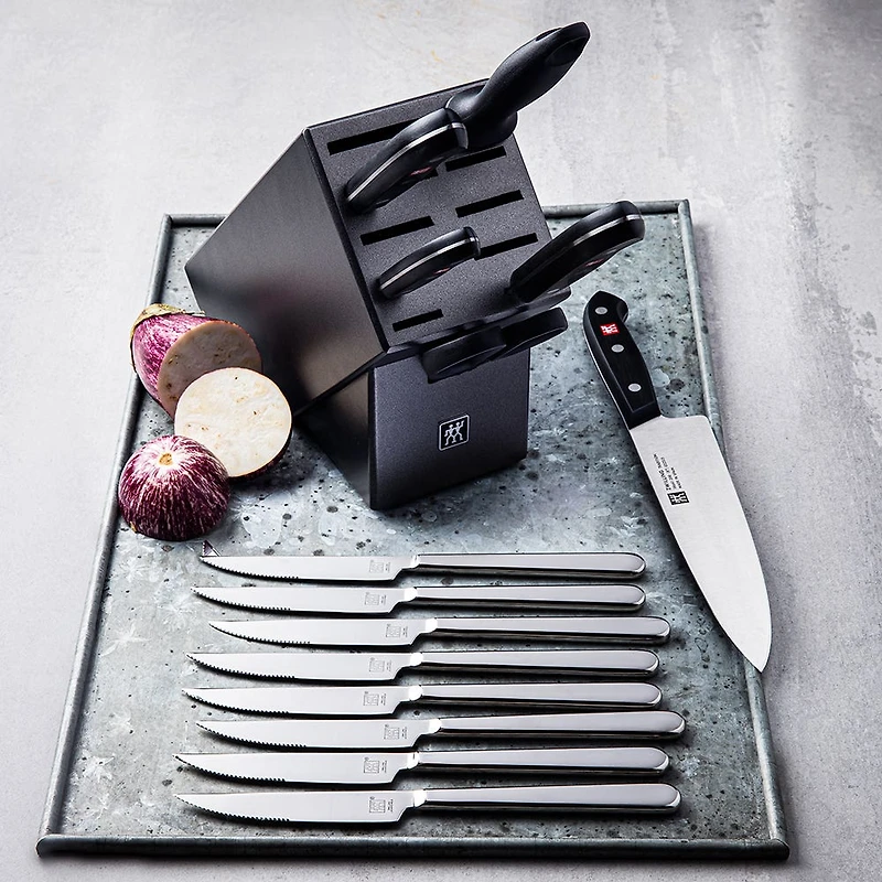 ZWILLING Tradition Block Combo with Bonus Steak Knives (Charcoal)