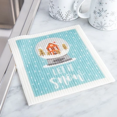 Harman Christmas 'Let It Snow' Reusable Sponge Cloth (Blue)