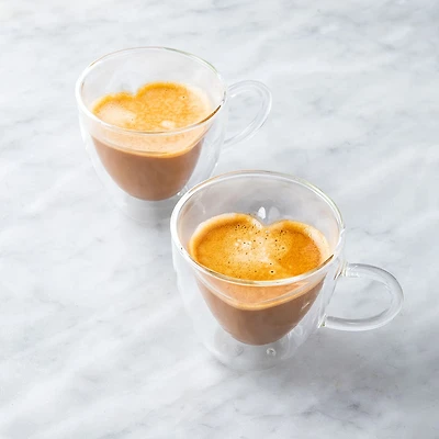 S&Co Barista Amore Double Wall Glass Cappuccino Mug - Set of 2