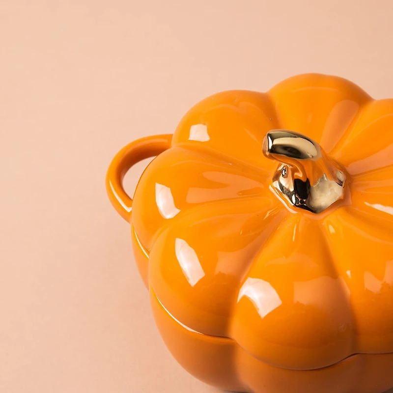 KSP Tuscana Harvest Pumpkin Bowl with Lid (Orange)