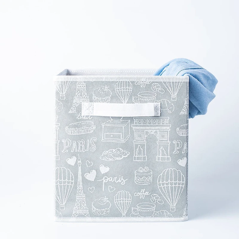 KSP Collapsible 'Paris' Non-Woven Storage Bin (Grey) 10x10x11"