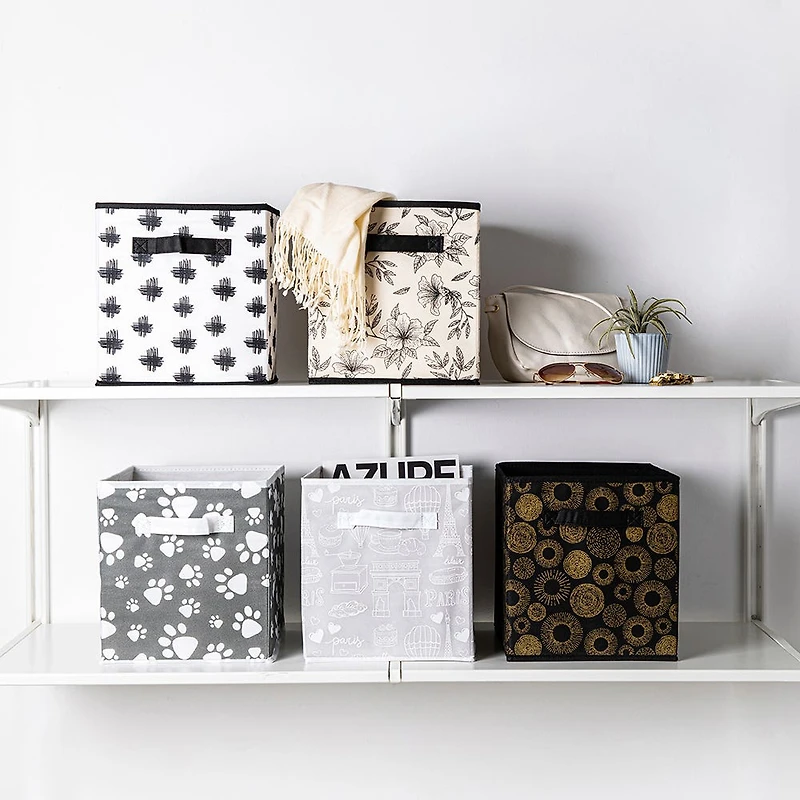 KSP Collapsible 'Paris' Non-Woven Storage Bin (Grey) 10x10x11"