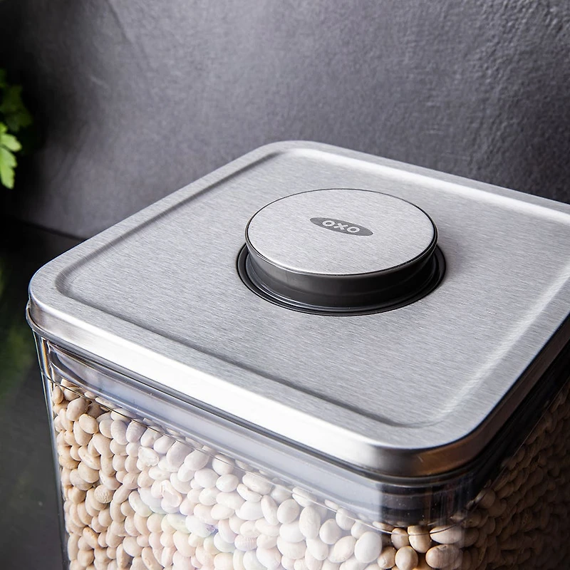OXO Good Grips Steel Pop 2.0 'Short' Storage Canister Square 2.6L