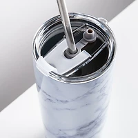 KSP Quench 'Marble' Double Wall Tumbler with Straw