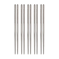 Helen's Asian Kitchen Gourmet 'Spiraled' Chopsticks (Stainless Steel)