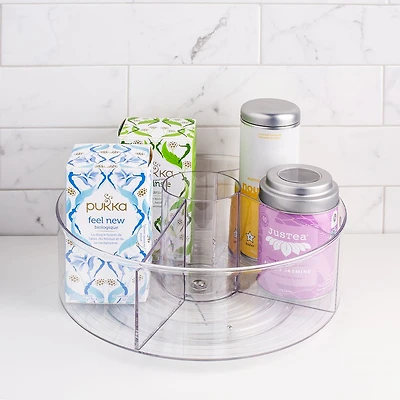 iDesign Linus Pantry Organizer Divided Turntable with Cup 11.5" Dia.