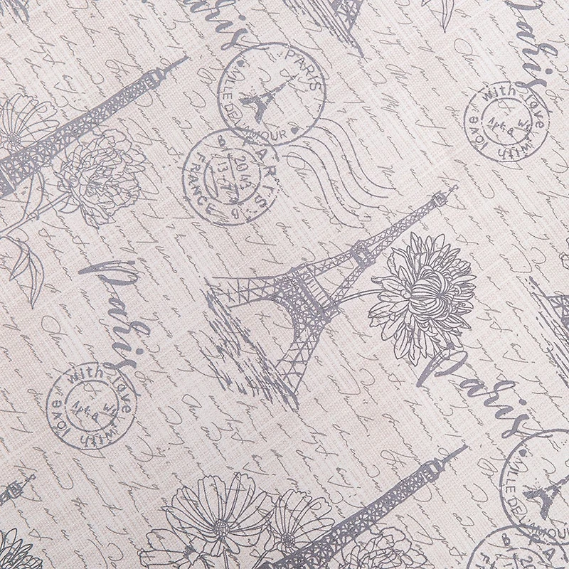 Easycare Printed 'Paris' Polyester Tablecloth 70" Round (Charcoal)