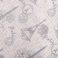 Easycare Printed 'Paris' Polyester Tablecloth 70" Round (Charcoal)