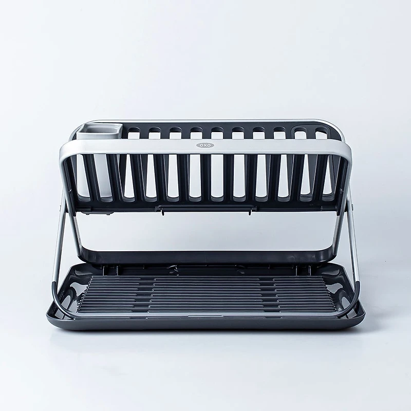 OXO Good Grips 'Rust-Proof Aluminum' Fold-Flat Dish Rack (Black/Grey)