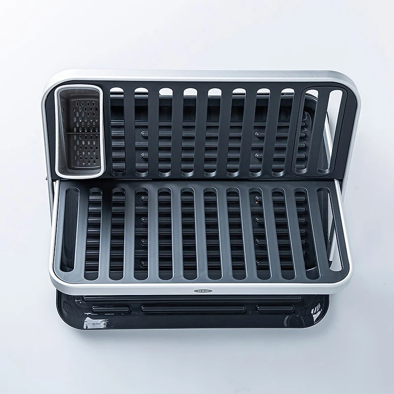 OXO Good Grips 'Rust-Proof Aluminum' Fold-Flat Dish Rack (Black/Grey)