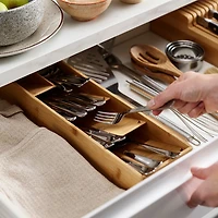 Joseph Joseph DrawerStore Bamboo Cutlery Organizer 15.8x4.7x2.4"