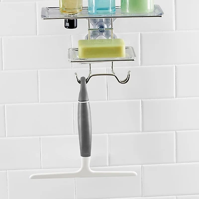 OXO Good Grips Bath Wiper Blade Squeegee with Hook (White/Grey)