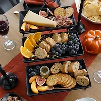 KSP Strata '3-Tier' Porcelain Buffet Plate Rect (Matte Black)