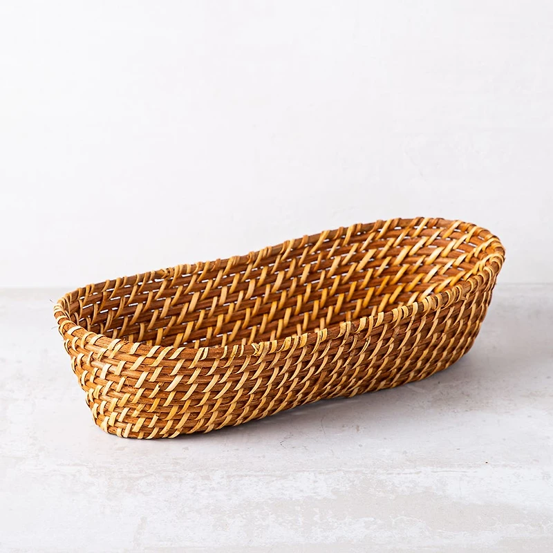 Martha Stewart Seawell Rattan Bread Basket Oblong (Natural)