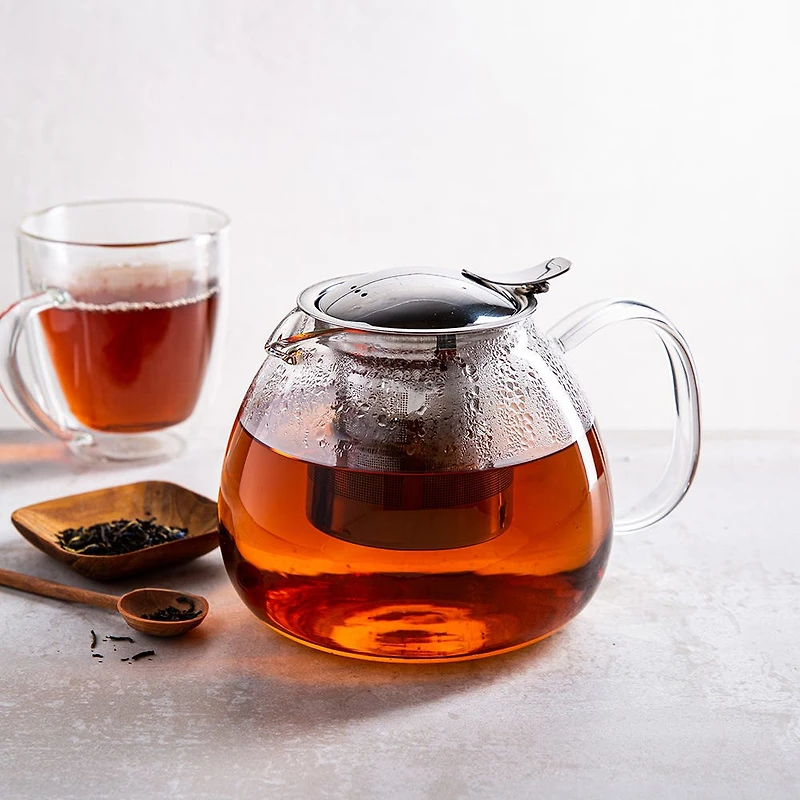 KSP Milano Glass Teapot with  Mesh Infuser 1.2L (Clear)