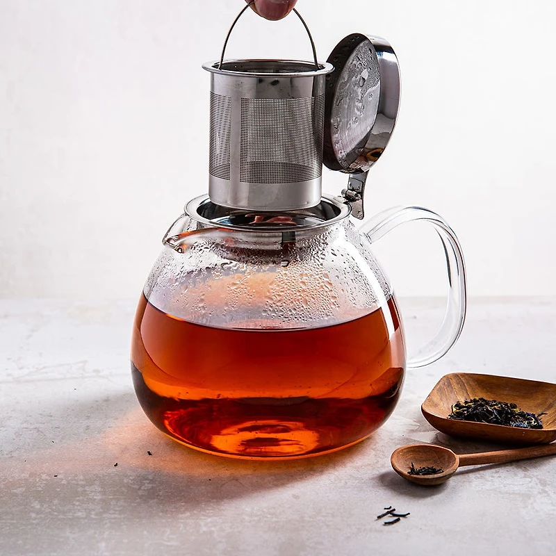 KSP Milano Glass Teapot with  Mesh Infuser 1.2L (Clear)