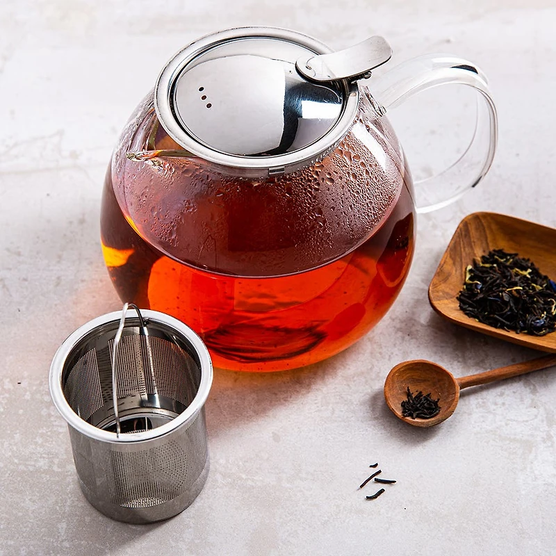 KSP Milano Glass Teapot with  Mesh Infuser 1.2L (Clear)