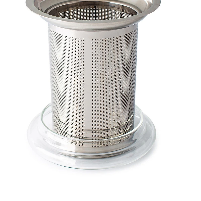 KSP Milano Double Wall Glass Tea Mug with  Mesh Infuser 400ml (Clear)