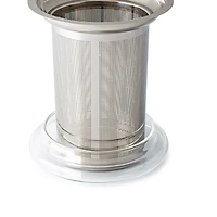 KSP Milano Double Wall Glass Tea Mug with  Mesh Infuser 400ml (Clear)