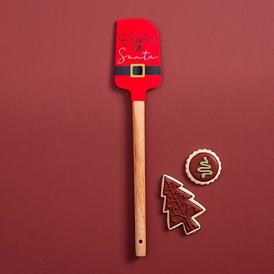 KSP Christmas Cook 'Santa' Silicone Spatula with Wood Handle