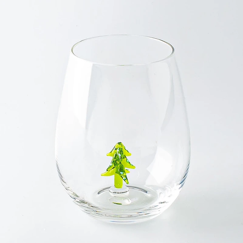 KSP Christmas Buddies 'Xmas Tree' Stemless Wine Glass