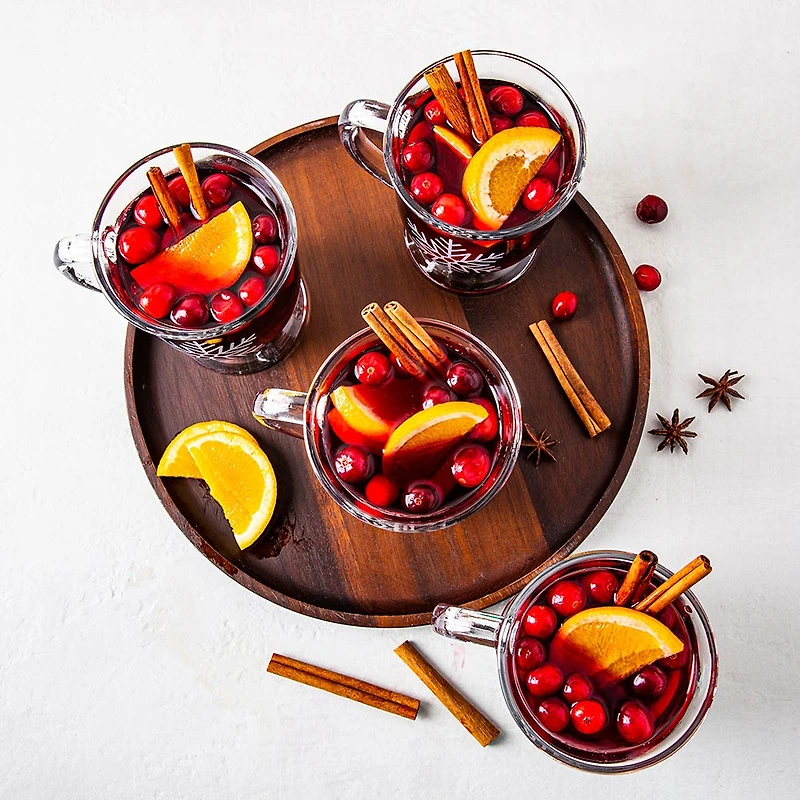 KSP Christmas Macchiato 'Snowflake' Glass Coffee Mug - Set of 4