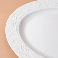 KSP Tuscana Embossed Serving Platter (White)