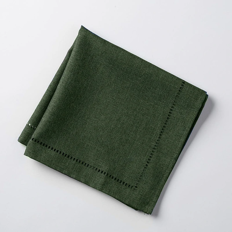 Harman Hemstitch Polyester Napkin - Set of 4 (Forest Green)