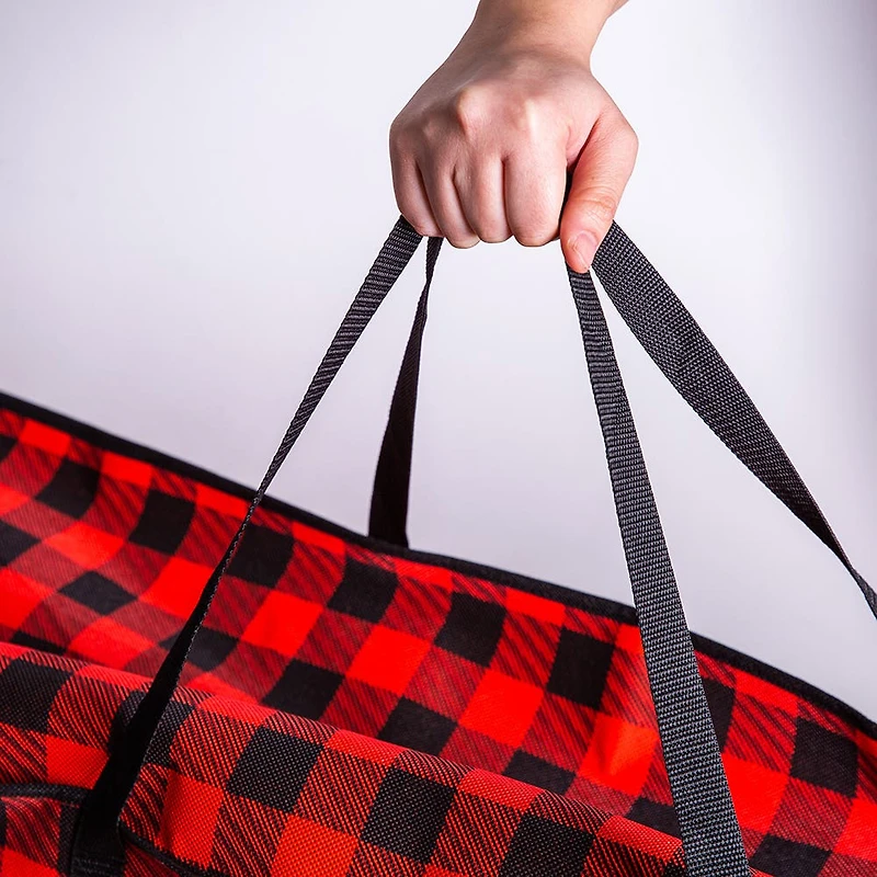 KSP Xmas Soft Storage 'Buffalo Check' Fabric Xmas Tree Bag (Black/Red)