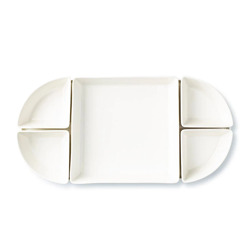 KSP Modular 'Oval' Porcelain Entertainment Pack - Set of 6 (White)