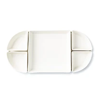KSP Modular 'Oval' Porcelain Entertainment Pack - Set of 6 (White)