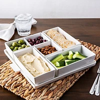 KSP Modular 'Square' Porcelain Entertainment Pack - Set of 6 (White)