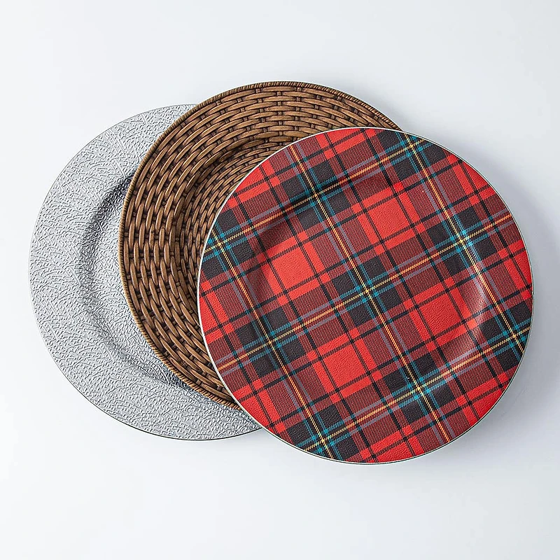 KSP Everyday 'Trellis' Charger Plate Textured (Silver)