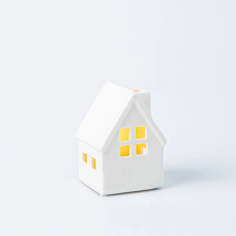 KSP Christmas Village Ceramic LED House 3.3"(White)