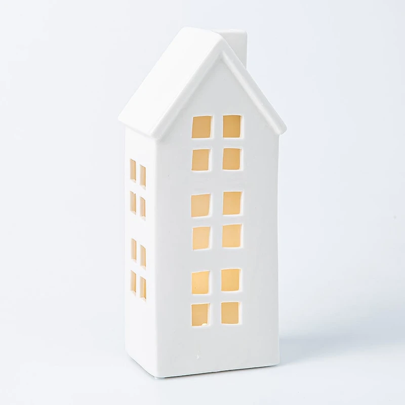 KSP Christmas Village Ceramic LED House 7.7"(White)