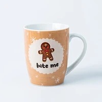 KSP Christmas Decal 'Gingerbread' Porcelain Mug - Set of 4