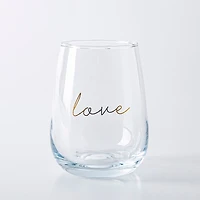 KSP Christmas Cheers 'Peace Joy Love' Stemless Wine Glass - Set of 4
