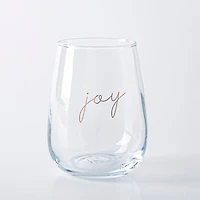 KSP Christmas Cheers 'Peace Joy Love' Stemless Wine Glass - Set of 4