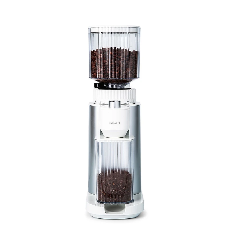 ZWILLING Enfinigy Adjustable Burr Grinder (White/Silver)