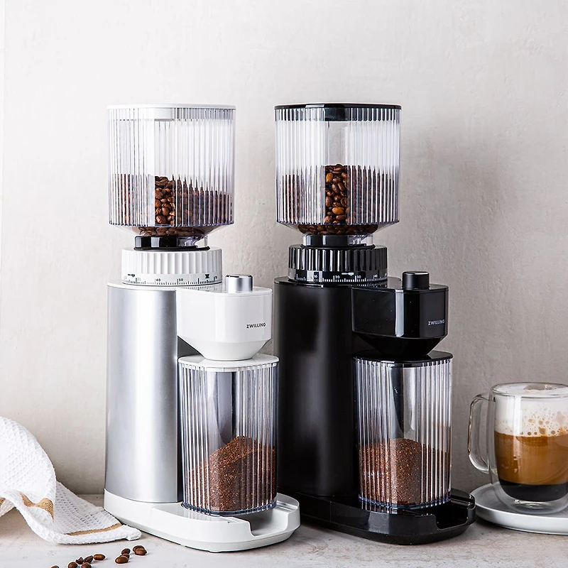 ZWILLING Enfinigy Adjustable Burr Grinder (White/Silver)