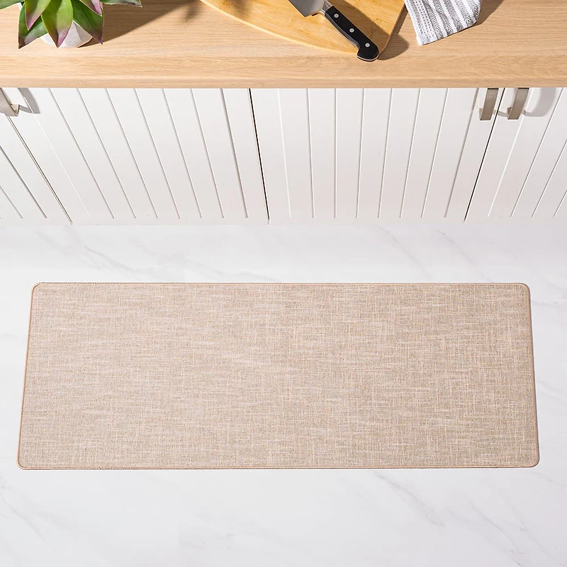 Harman Washable Mat 'Texture' Accent Mat 18"x47" (Linen)