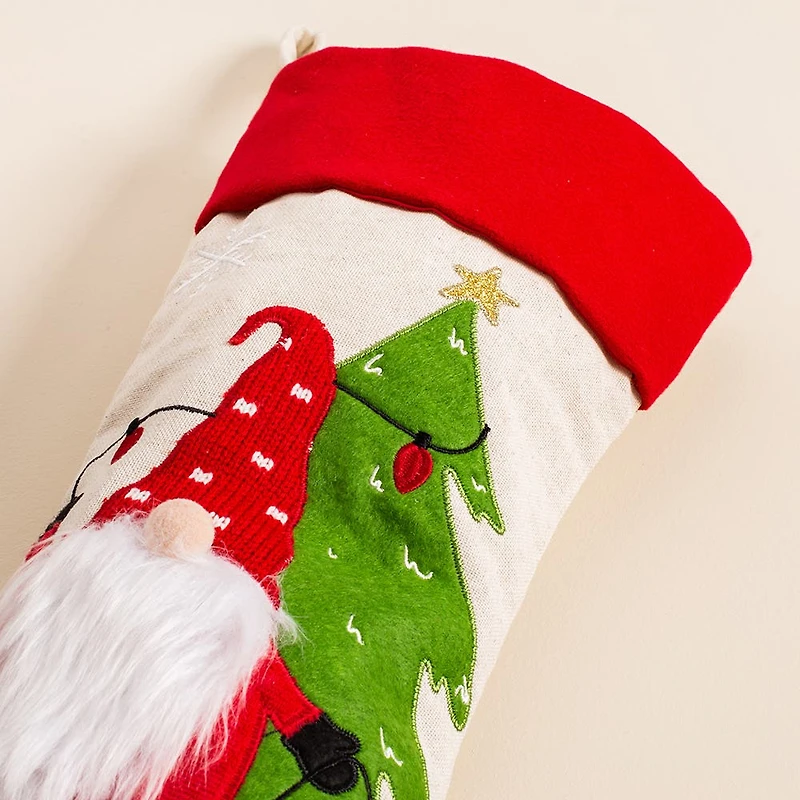 KSP Christmas 'Gnome' Velvet Stocking