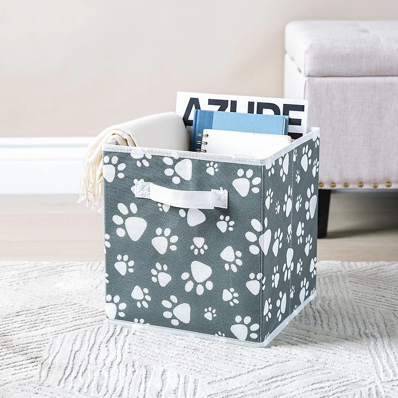 KSP Collapsible 'Paws' Non-Woven Storage Bin 10x10x11"