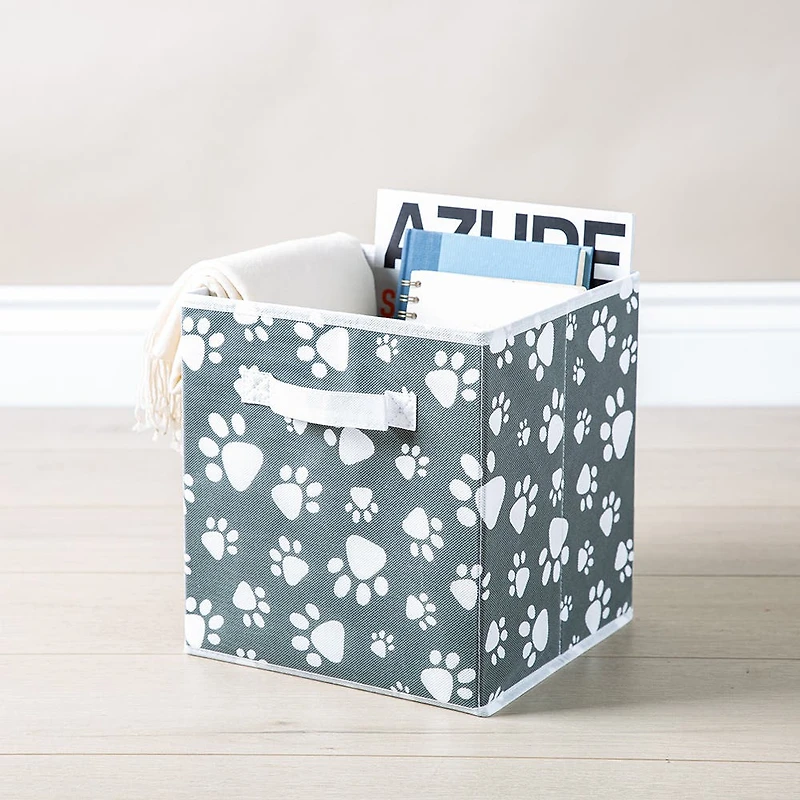 KSP Collapsible 'Paws' Non-Woven Storage Bin 10x10x11"