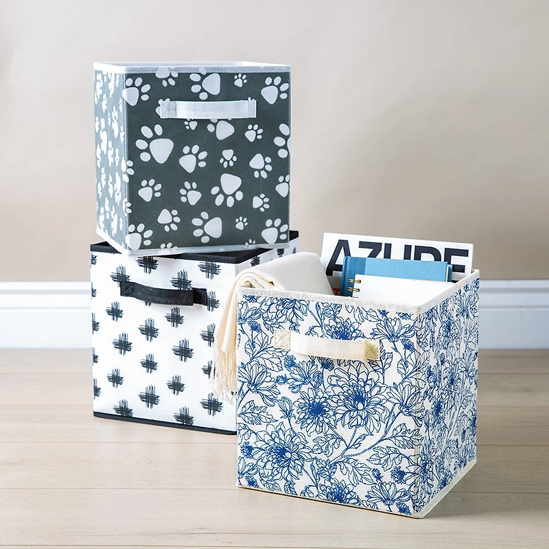 KSP Collapsible 'Paws' Non-Woven Storage Bin 10x10x11"