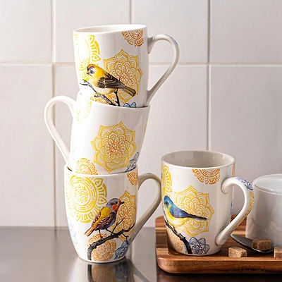KSP Graphic 'Birds' Mug - Set of 4