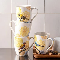 KSP Graphic 'Birds' Mug - Set of 4